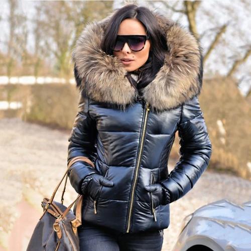 Parka cuir best sale femme capuche